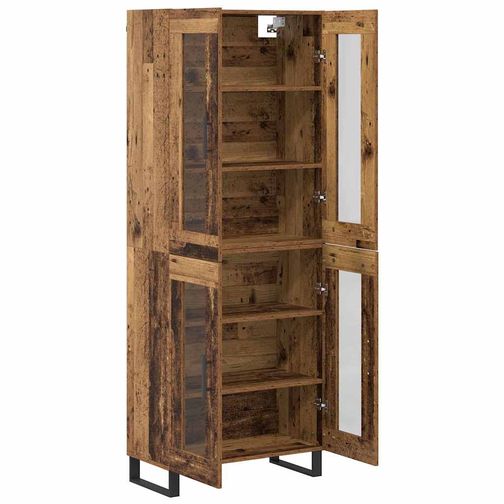 Highboard 2 stk. Gammelt træ 69,5 x 34 x 180 cm Konstrueret træ