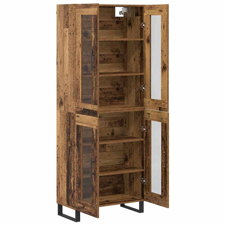 Highboard 2 stk. Gammelt træ 69,5 x 34 x 180 cm Konstrueret træ