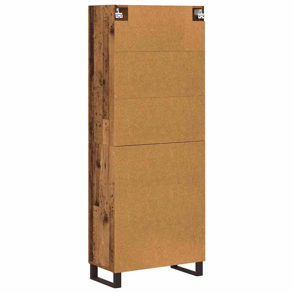 Highboard 2 stk. Gammelt træ 69,5 x 34 x 180 cm Konstrueret træ