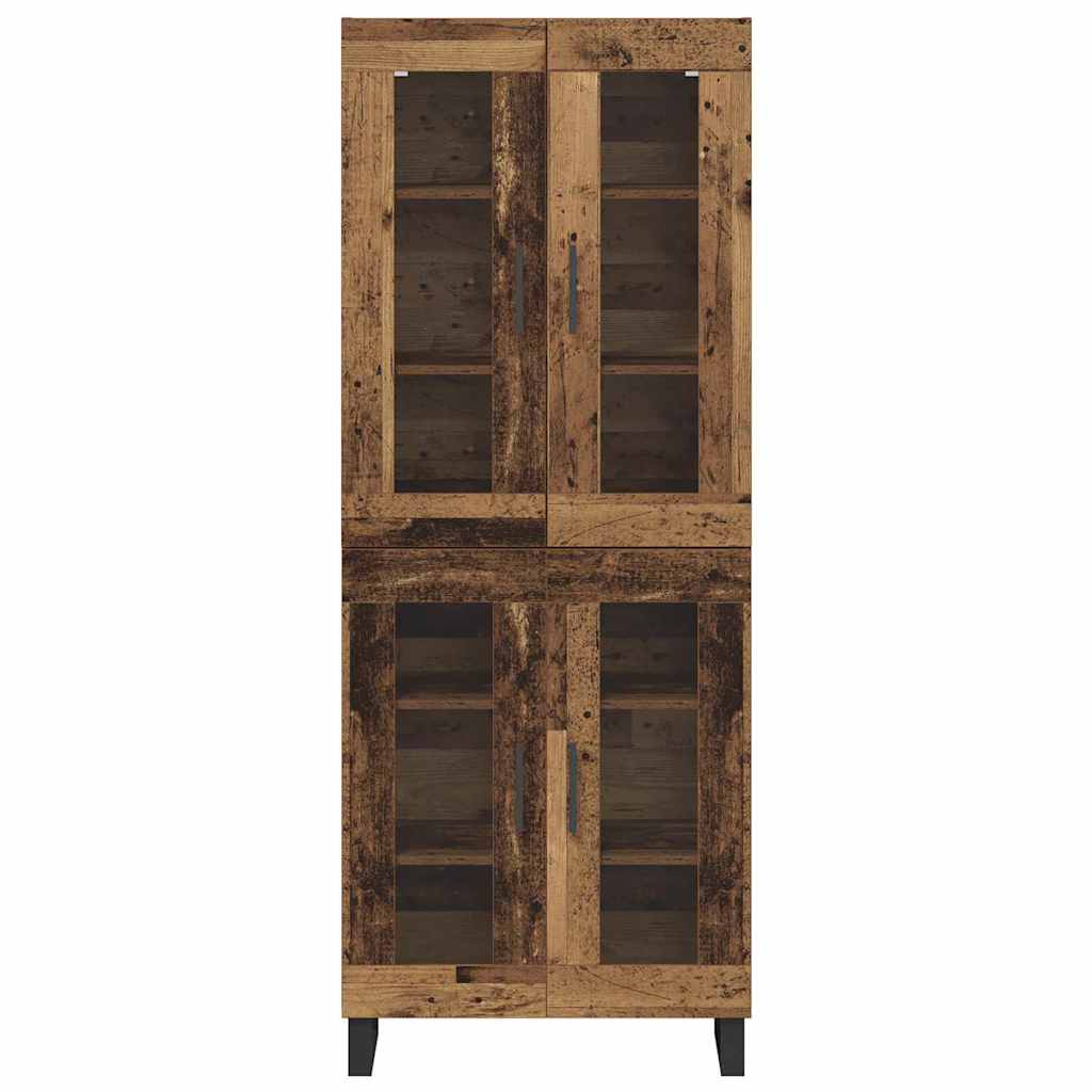 Highboard 2 stk. Gammelt træ 69,5 x 34 x 180 cm Konstrueret træ
