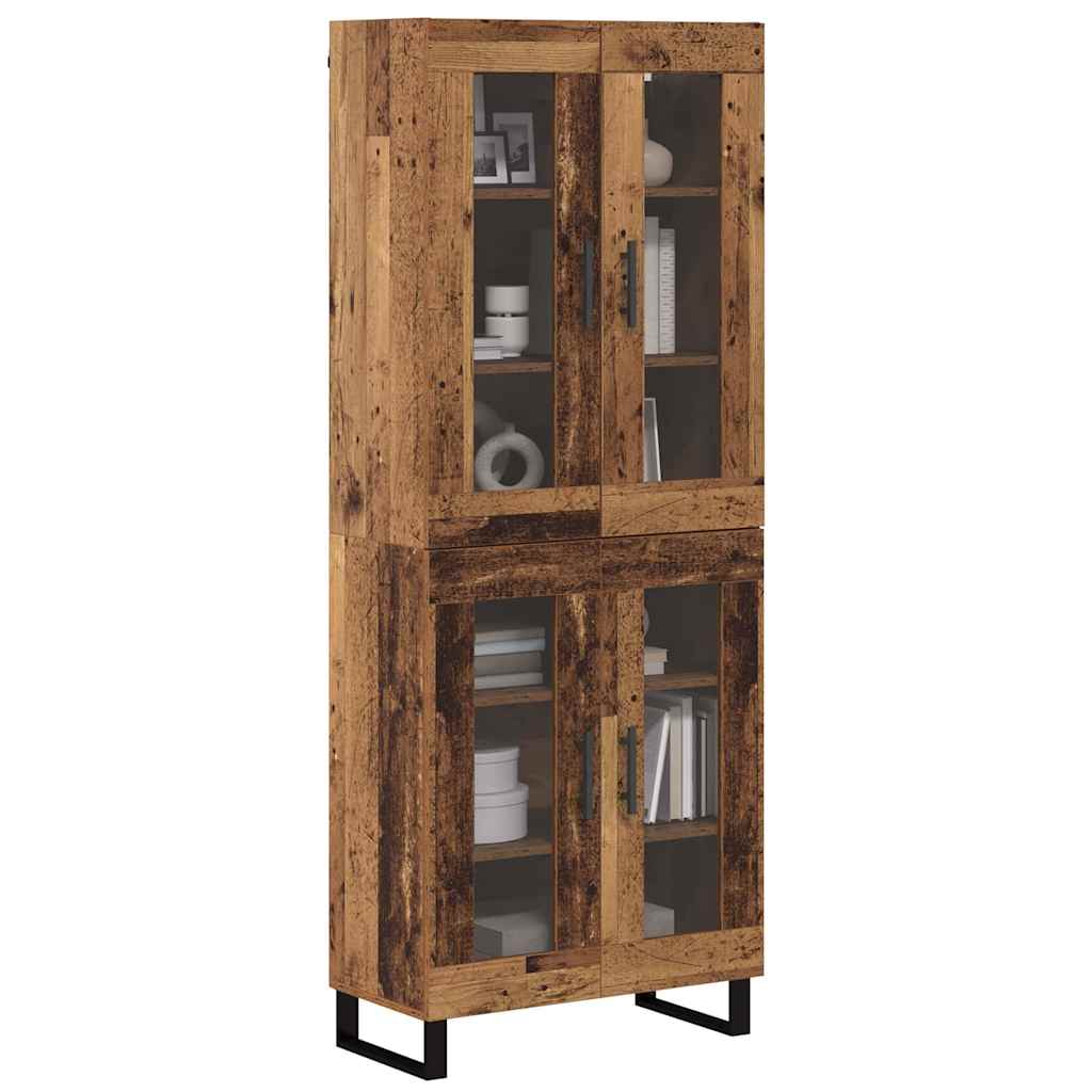 Highboard 2 stk. Gammelt træ 69,5 x 34 x 180 cm Konstrueret træ