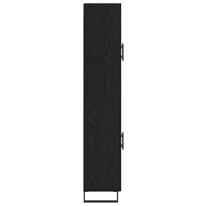 Highboard 2 pcs Sort eg Ingeniørtræ og glas