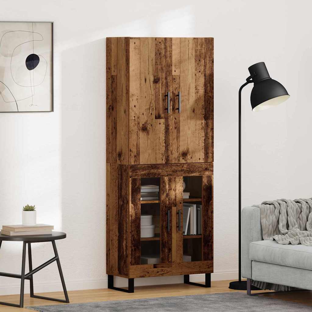 Highboard 2 pcs Gammelt træ 69,5 x 34 x 180 cm