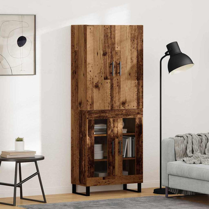 Highboard 2 pcs Gammelt træ 69,5 x 34 x 180 cm