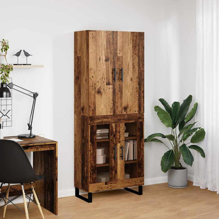 Highboard 2 pcs Gammelt træ 69,5 x 34 x 180 cm