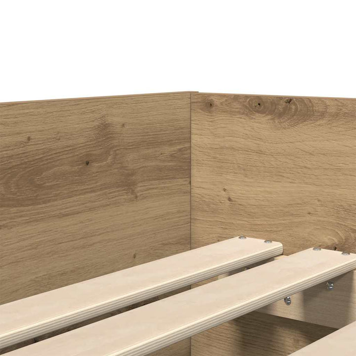 Sengestel med skuffe Artisan Egetræ 90 x 200 cm Massiv fyrretræ