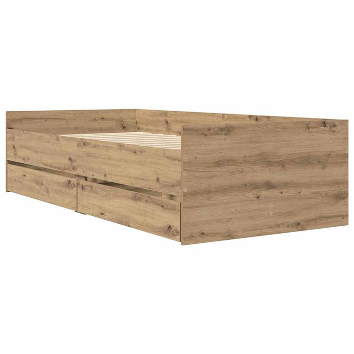 Sengestel med skuffe Artisan Egetræ 90 x 190 cm Massiv fyrretræ