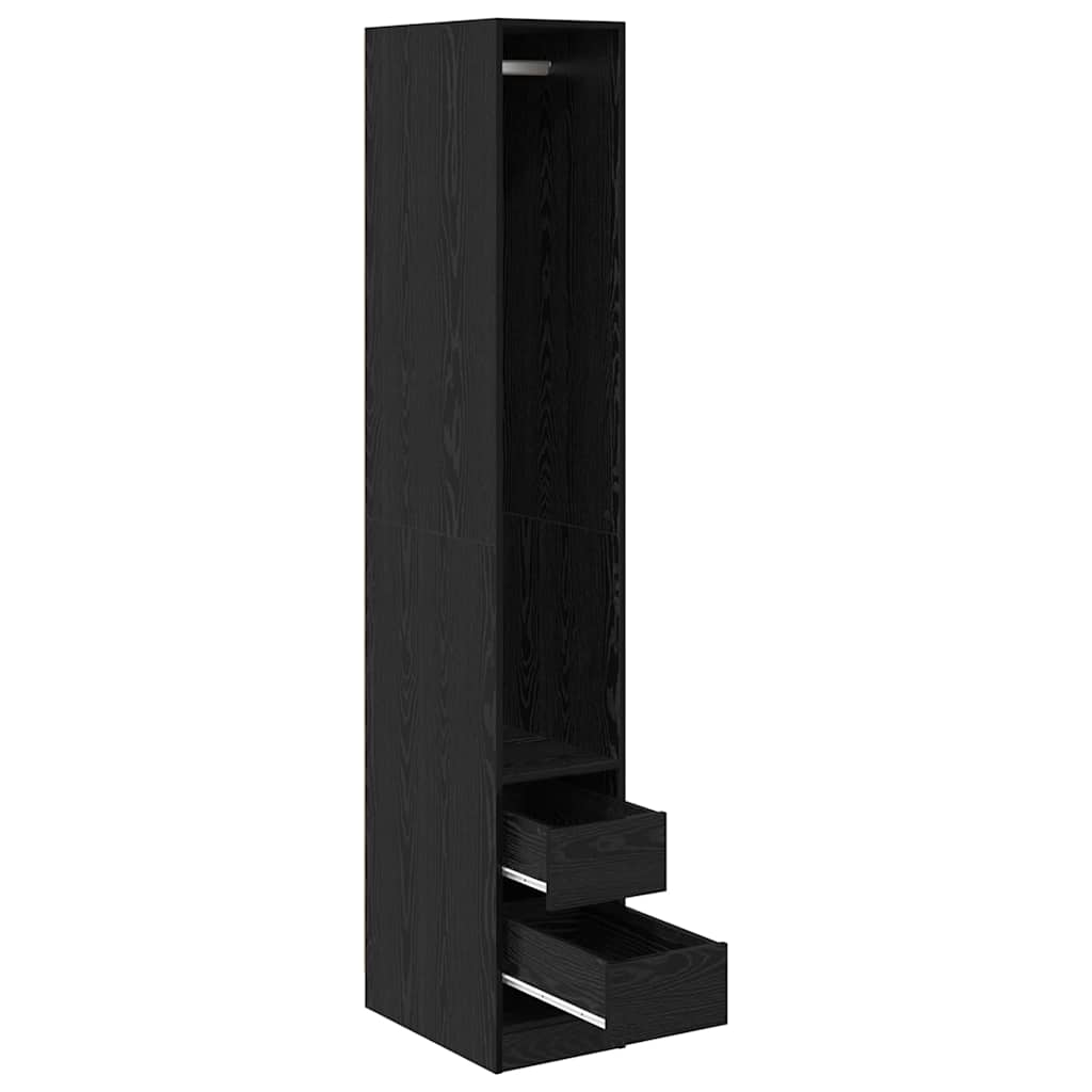 Garderobeskab Sort eg 30 x 50 x 200 cm Konstrueret træ