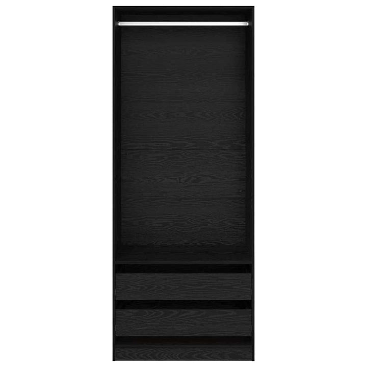 Garderobeskab Sort eg 80 x 50 x 200 cm Konstrueret træ