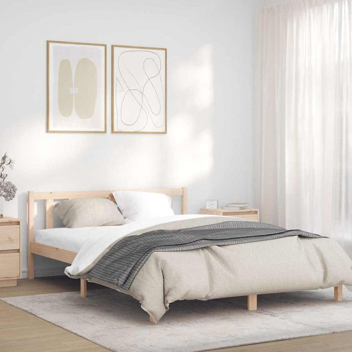 Sengestel Naturfarvet 152 x 203 cm Massivt fyrretræ