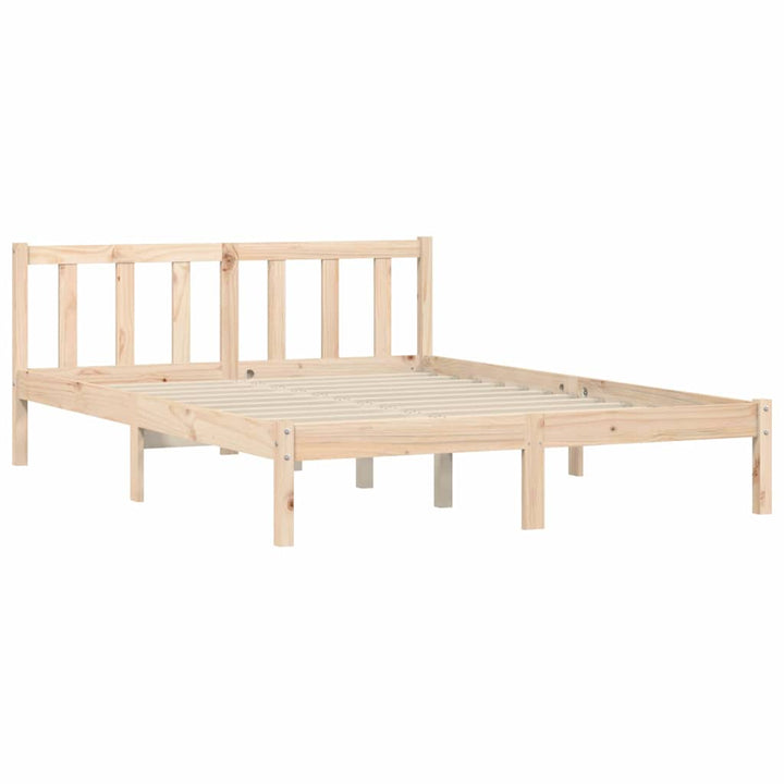 Sengestel Naturfarvet 152 x 203 cm Massivt fyrretræ