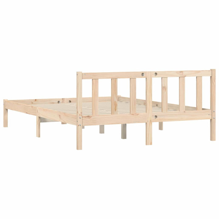 Sengestel Naturfarvet 152 x 203 cm Massivt fyrretræ