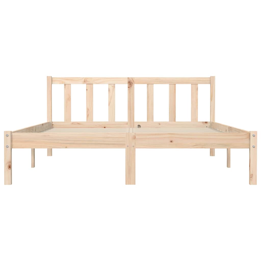 Sengestel Naturfarvet 152 x 203 cm Massivt fyrretræ