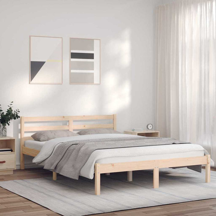 Sengestel Naturfarvet 208,5 x 157,5 x 69,5 cm Massivt fyrretræ