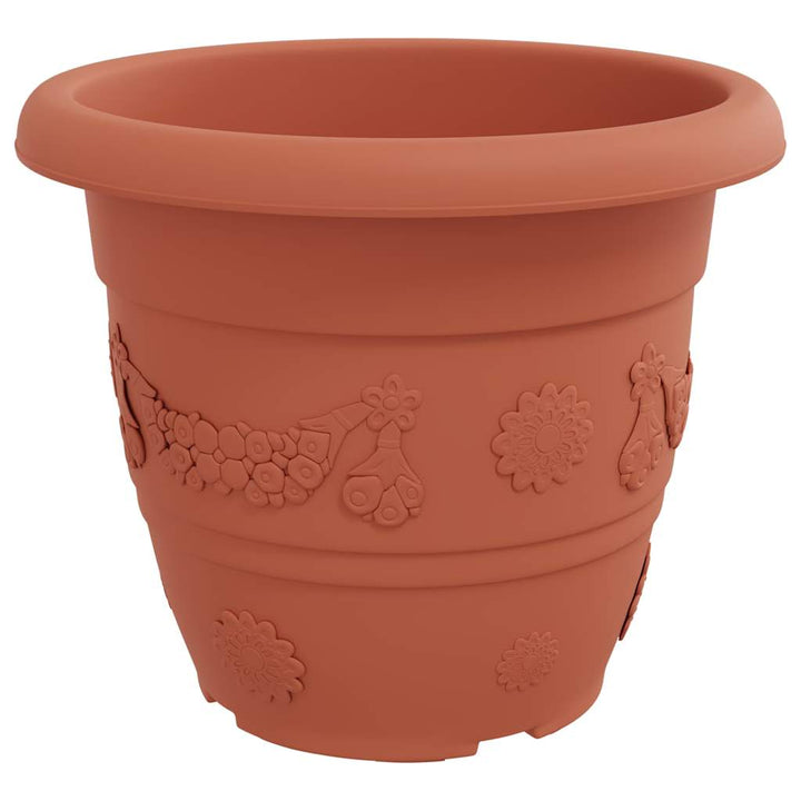 Rund Blomsterpotte 6 pcs Mursten Rød Ø 34 x 28 cm Plastik