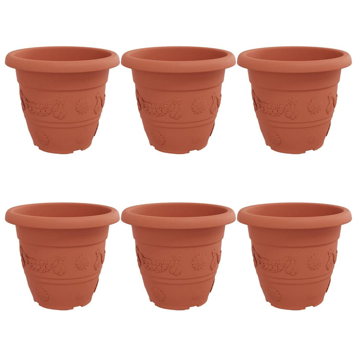 Rund Blomsterpotte 6 pcs Mursten Rød Ø 39 x 32 cm Plastik