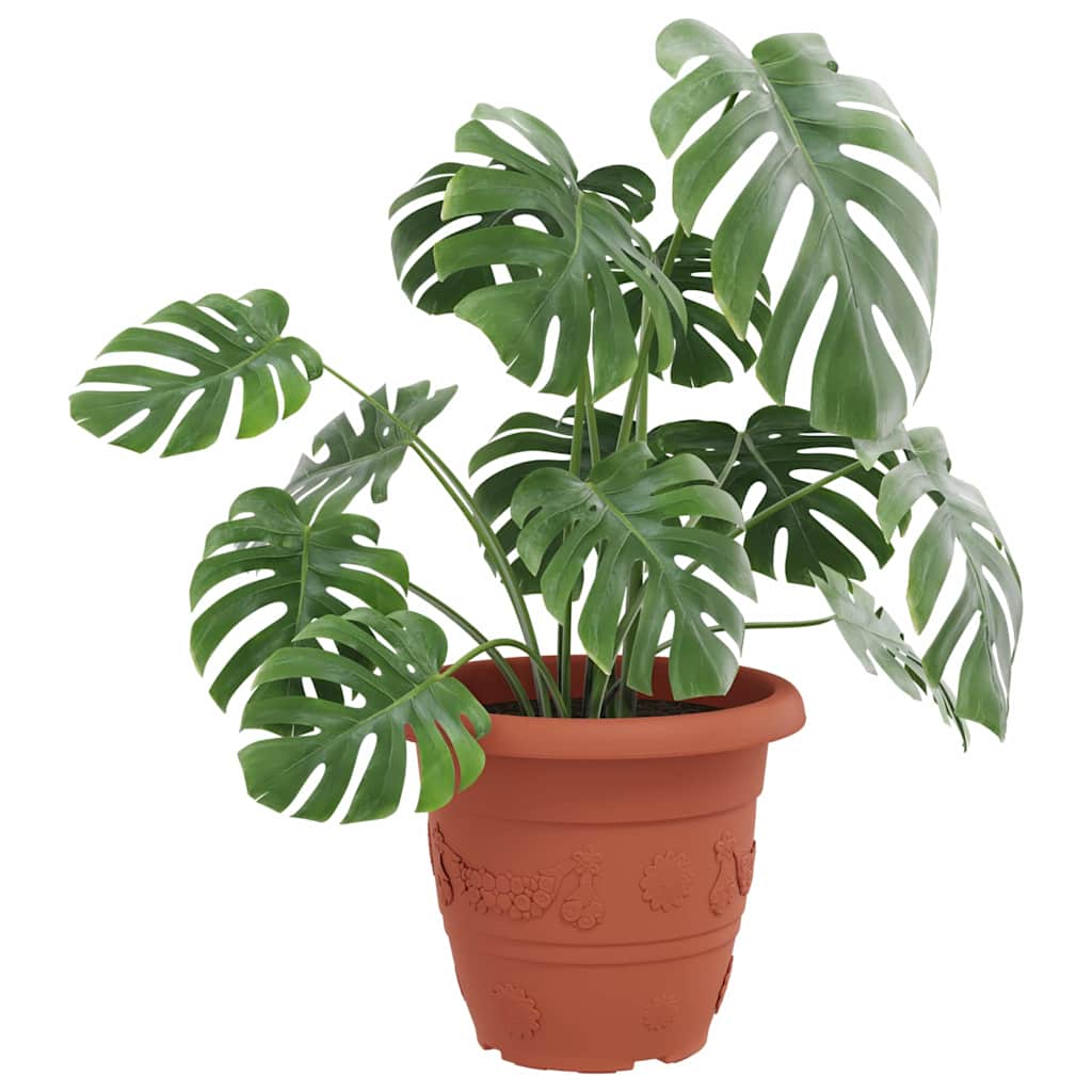 Rund Blomsterpotte 6 pcs Mursten Rød Ø 39 x 32 cm Plastik