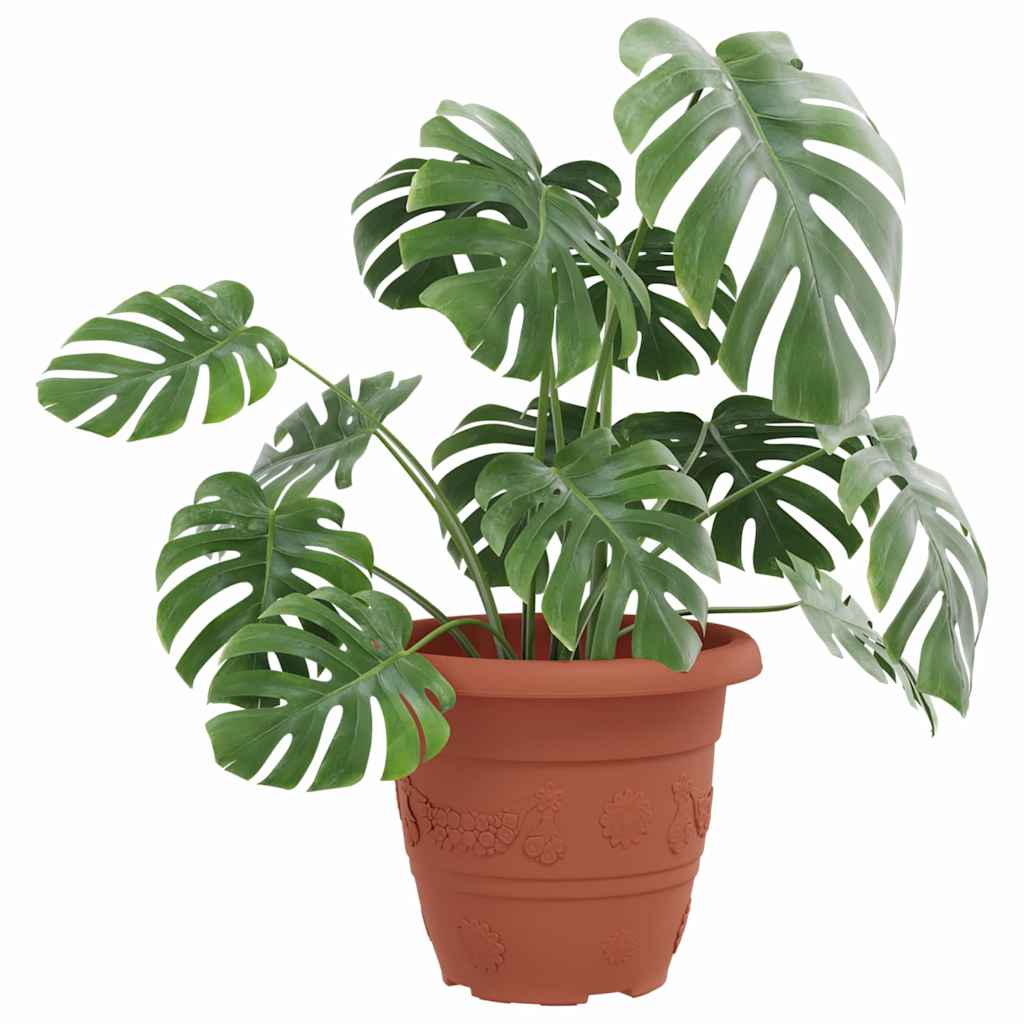 Rund Blomsterpotte 24 pcs Mursten Rød Ø 22 x 18 cm Plastik