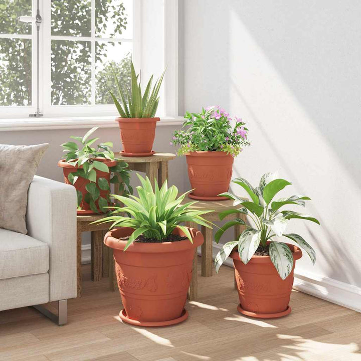 Rund Blomsterpotte 24 pcs Mursten Rød Ø 39 x 32 cm Plastik