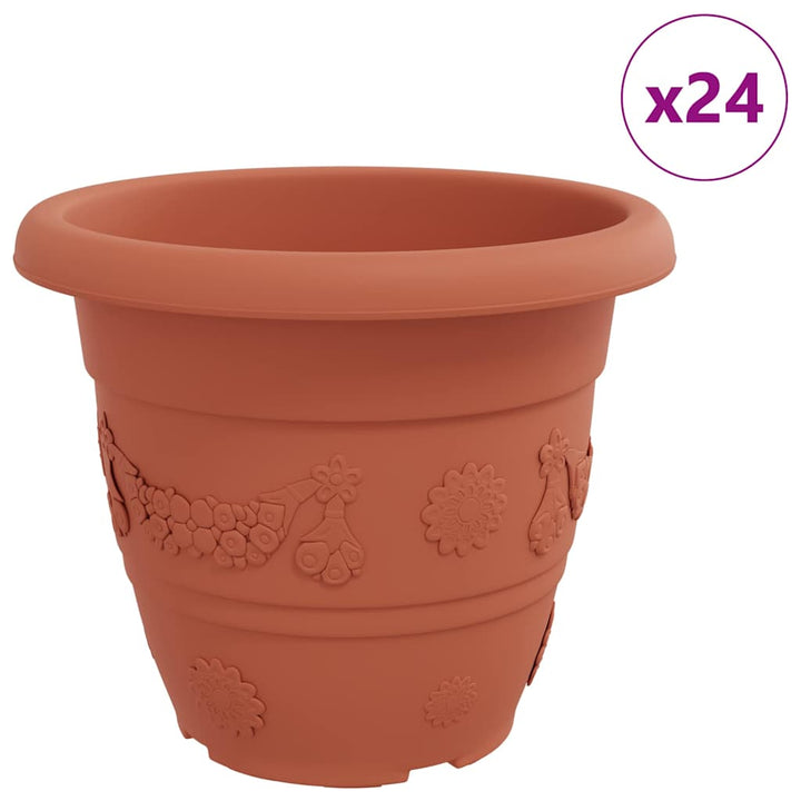 Rund Blomsterpotte 24 pcs Mursten Rød Ø 39 x 32 cm Plastik
