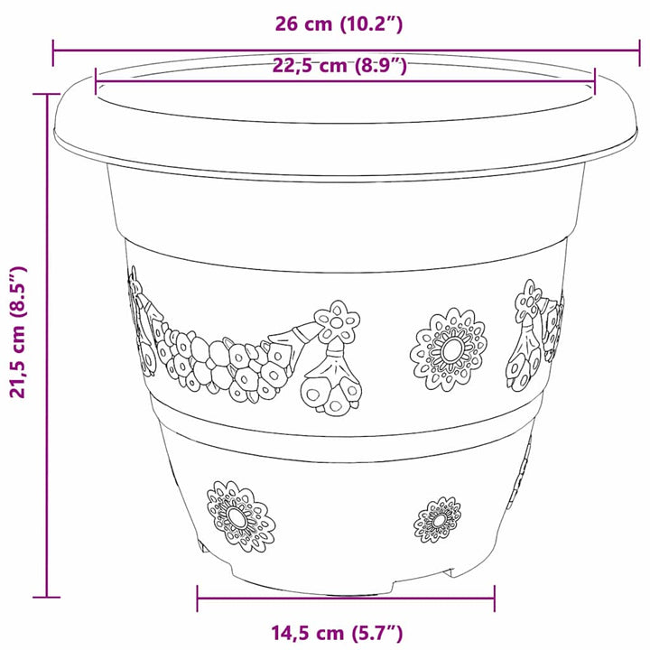 Rund Blomsterpotte 24 pcs Sort Ø 26 x 21.5 cm Plastik