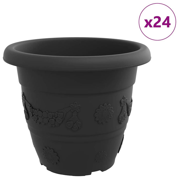 Rund Blomsterpotte 24 pcs Sort Ø 39 x 32 cm Plastik