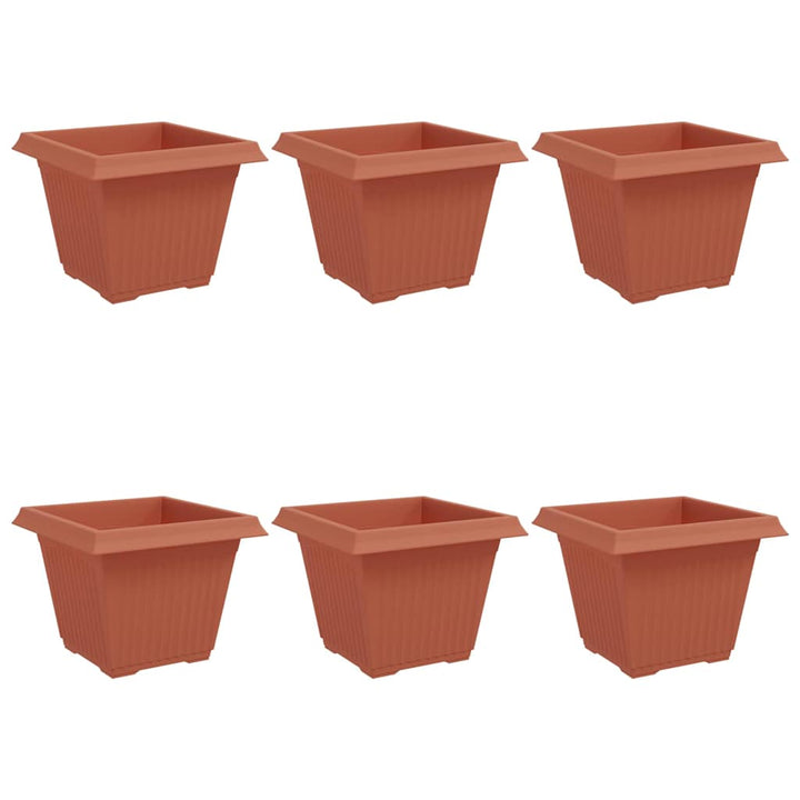 Firkantet Blomsterkrukke 6 pcs Mursten Rød 43 x 43 x 33,5 cm