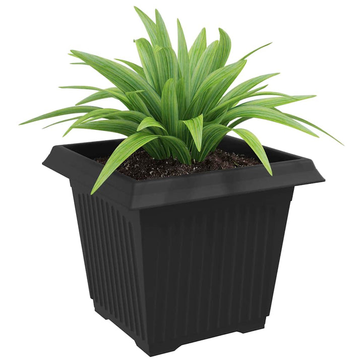 Firkantet Blomsterkrukke 6 pcs Sort 28,5 x 28,5 x 22 cm Plastik