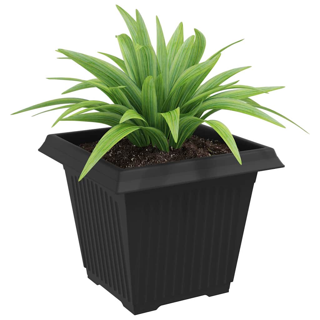 Firkantet Blomsterkrukke 6 pcs Sort 38 x 38 x 30 cm Plastik