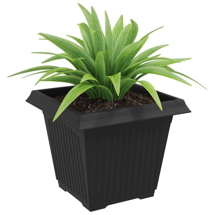 Firkantet Blomsterkrukke 6 pcs Sort 38 x 38 x 30 cm Plastik