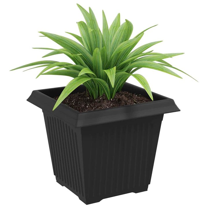 Firkantet Blomsterkrukke 24 pcs Sort 20 x 20 x 16 cm Plastik