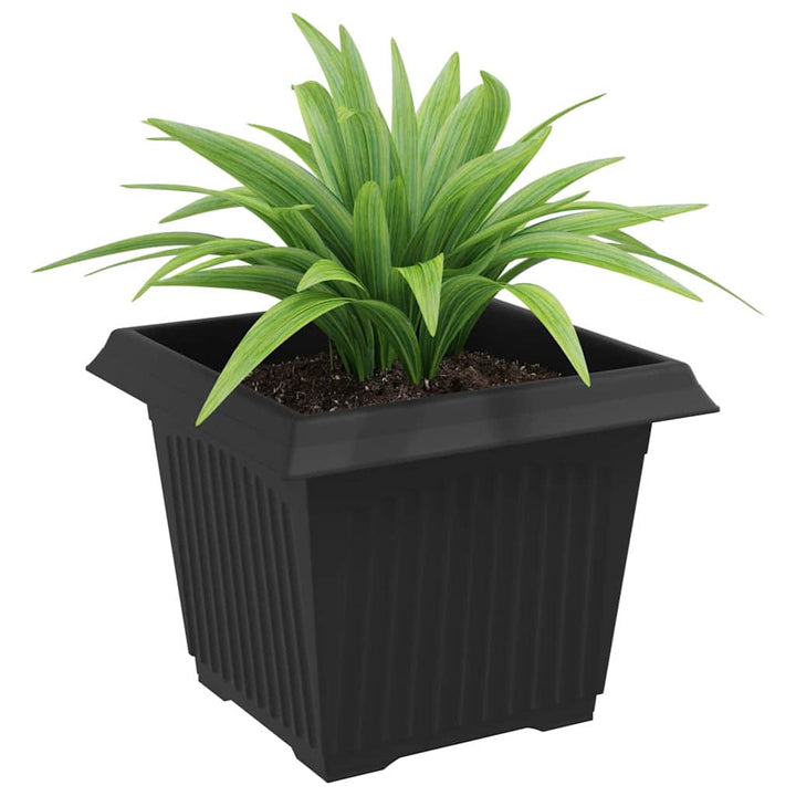Firkantet Blomsterkrukke 24 pcs Sort 23 x 23 x 17,5 cm Plastik