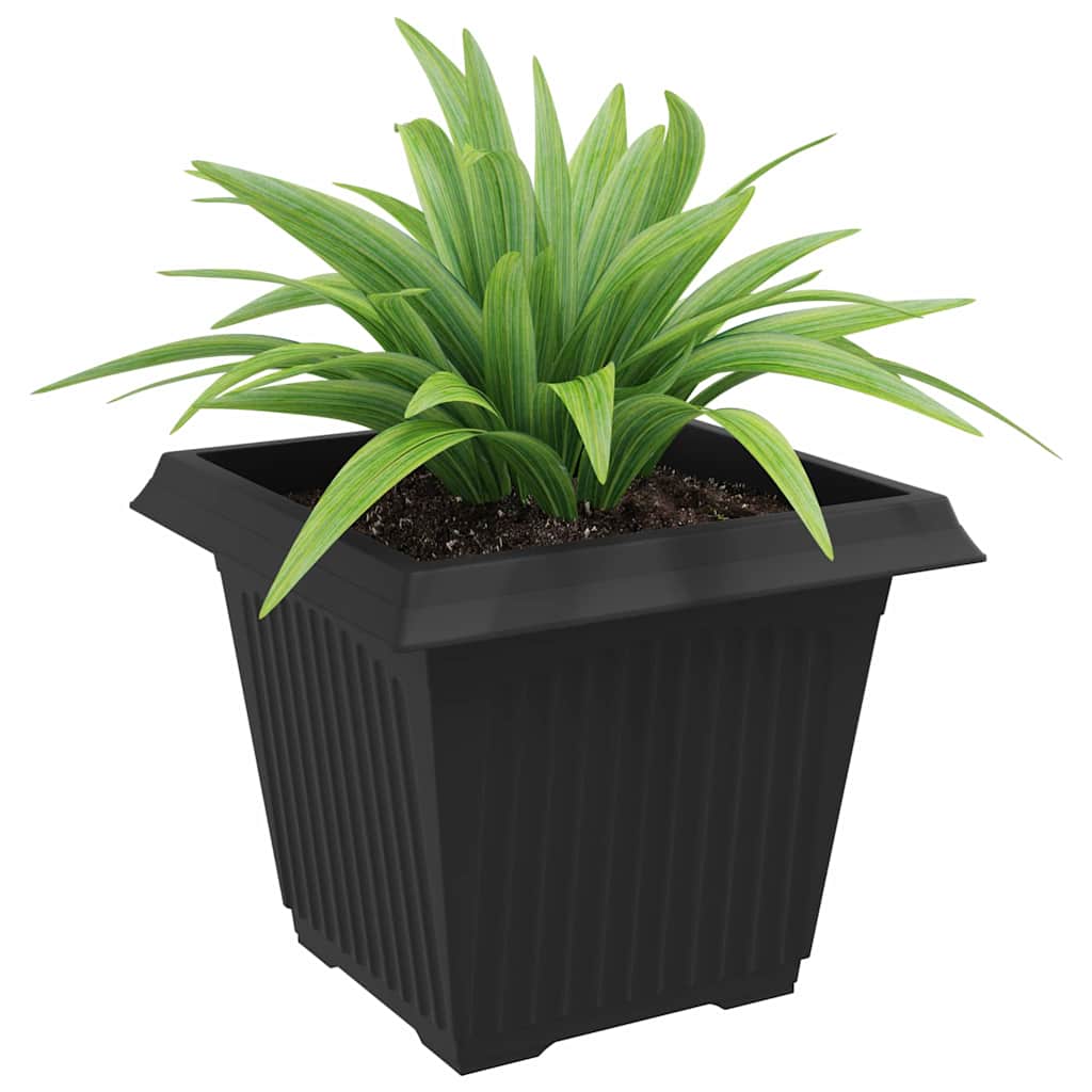 Firkantet Blomsterkrukke 24 pcs Sort 43 x 43 x 33,5 cm Plastik