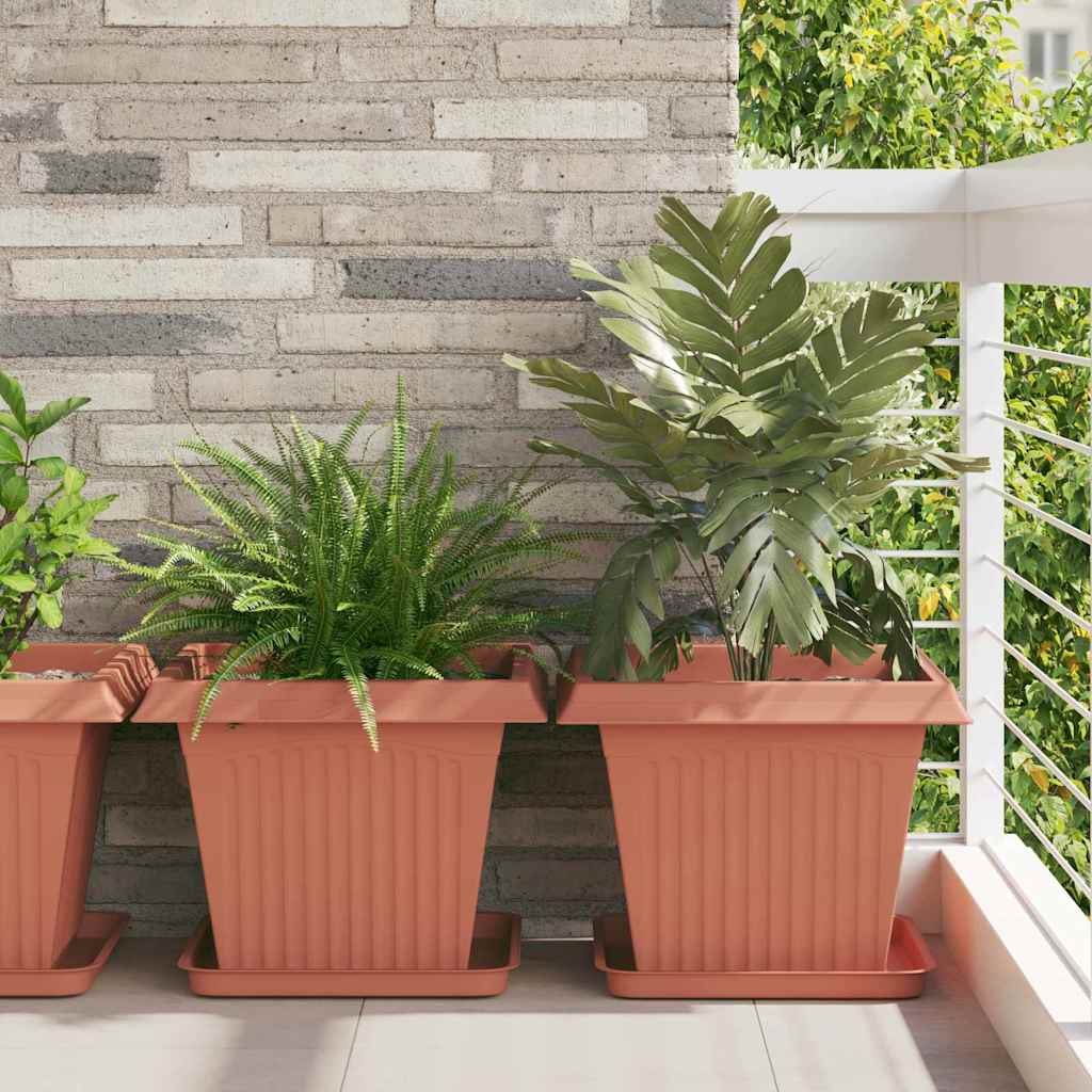 Firkantet Blomsterbakke 24 pcs Mursten Rød 36 x 36 x 2.5 cm