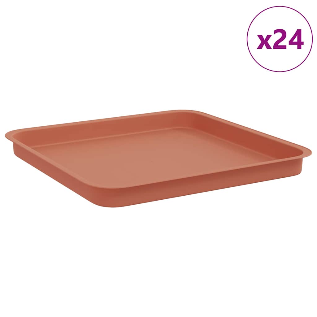 Firkantet Blomsterbakke 24 pcs Mursten Rød 36 x 36 x 2.5 cm