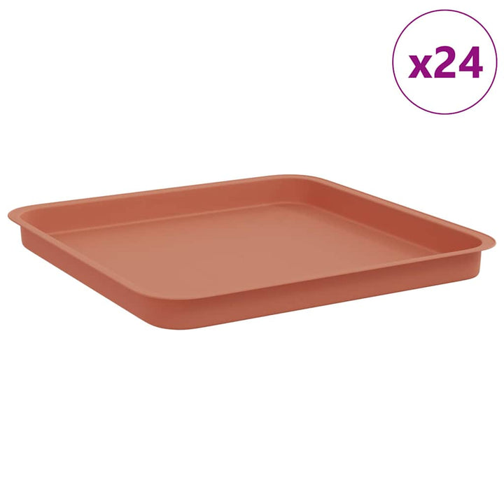 Firkantet Blomsterbakke 24 pcs Mursten Rød 36 x 36 x 2.5 cm