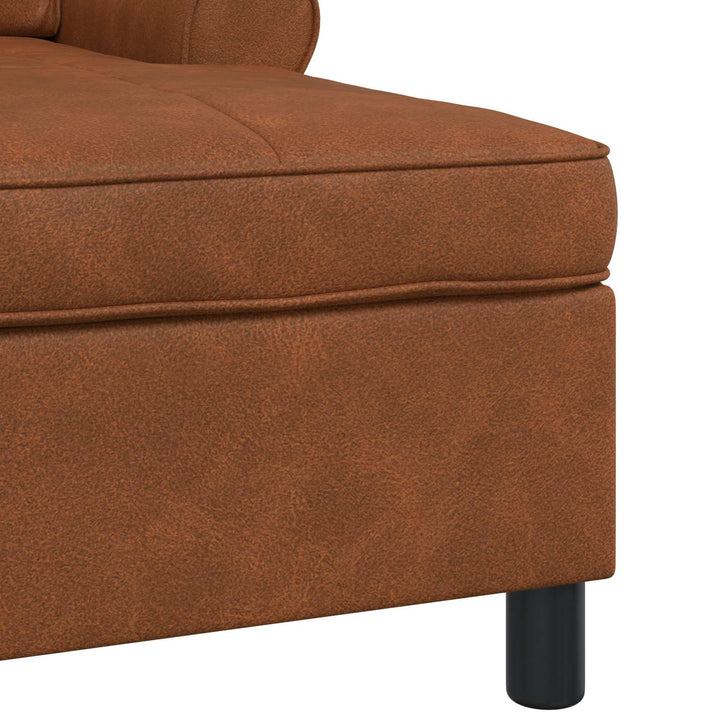 Chaise Lounge med pude Brun 91 x 157 x 91 cm Faux læder