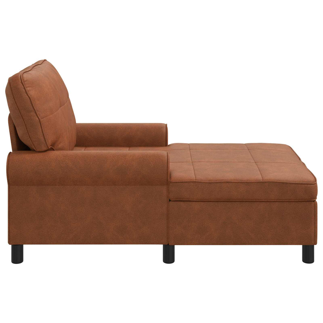 Chaise Lounge med pude Brun 91 x 157 x 91 cm Faux læder
