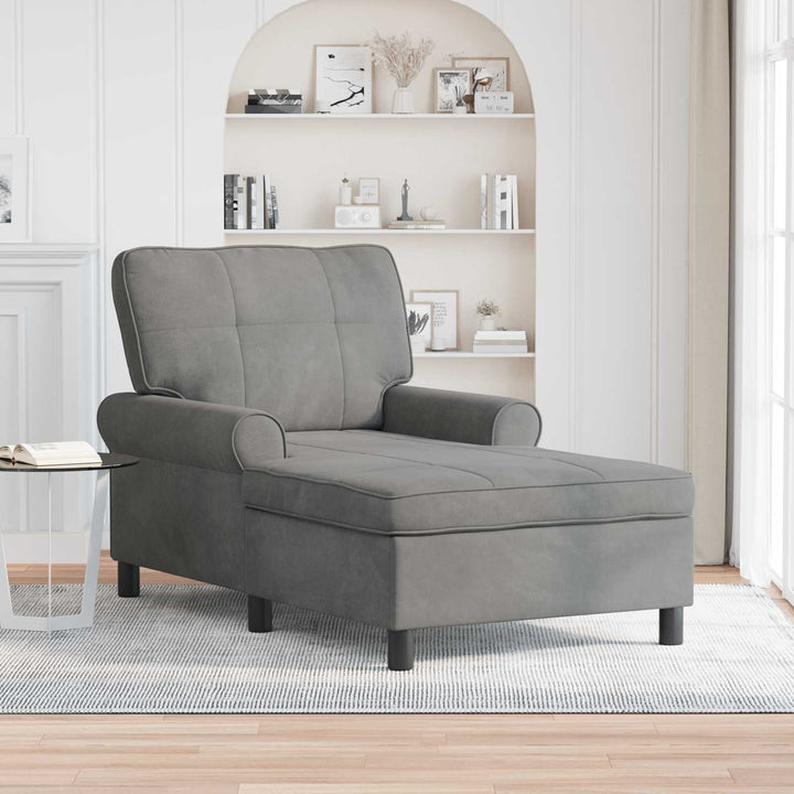 Chaise Lounge med pude Mørkegrå 91 x 157 x 91 cm Fløjl