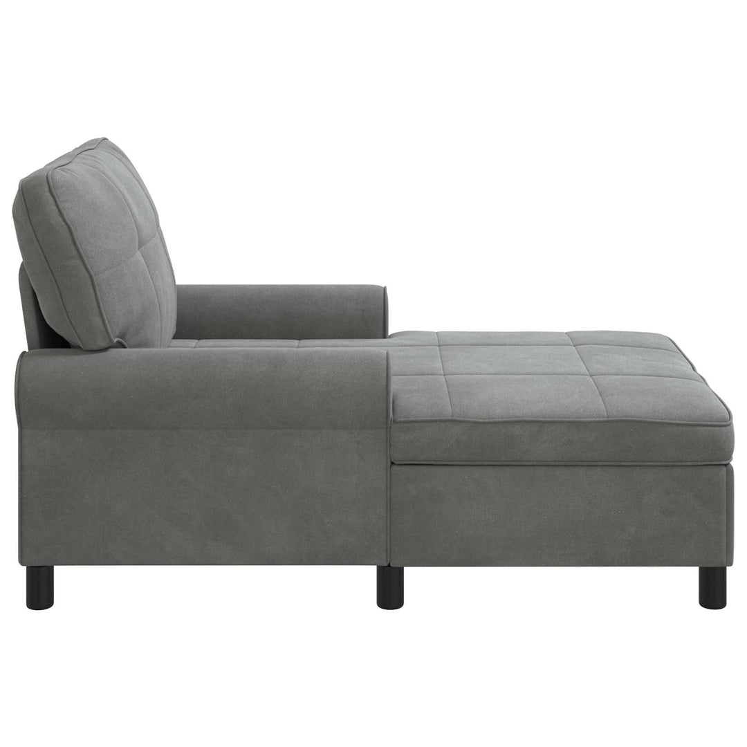 Chaise Lounge med pude Mørkegrå 91 x 157 x 91 cm Fløjl