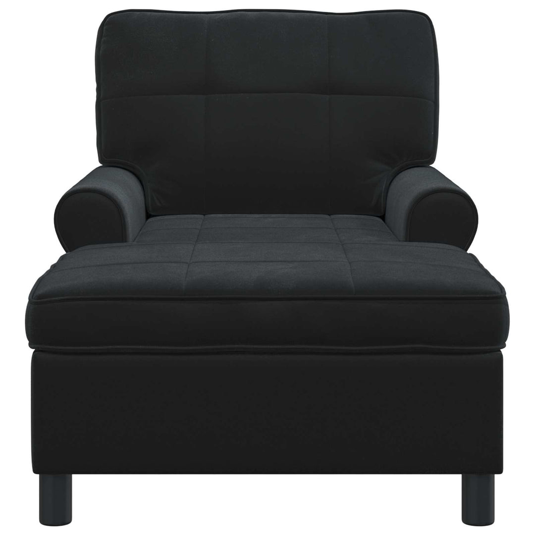 Chaise Lounge med pude Sort 91 x 157 x 91 cm Fløjl