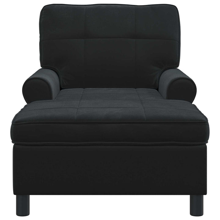Chaise Lounge med pude Sort 91 x 157 x 91 cm Fløjl