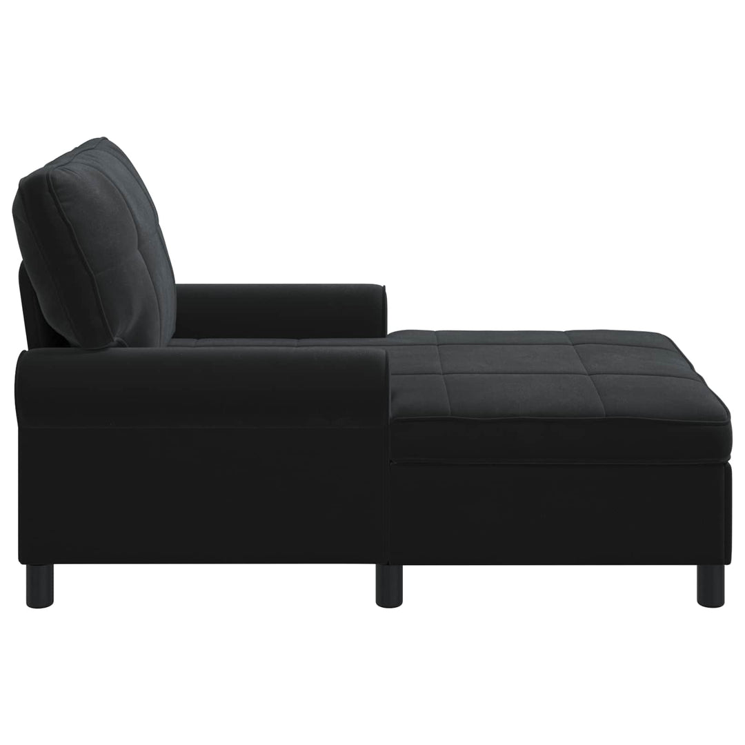 Chaise Lounge med pude Sort 91 x 157 x 91 cm Fløjl