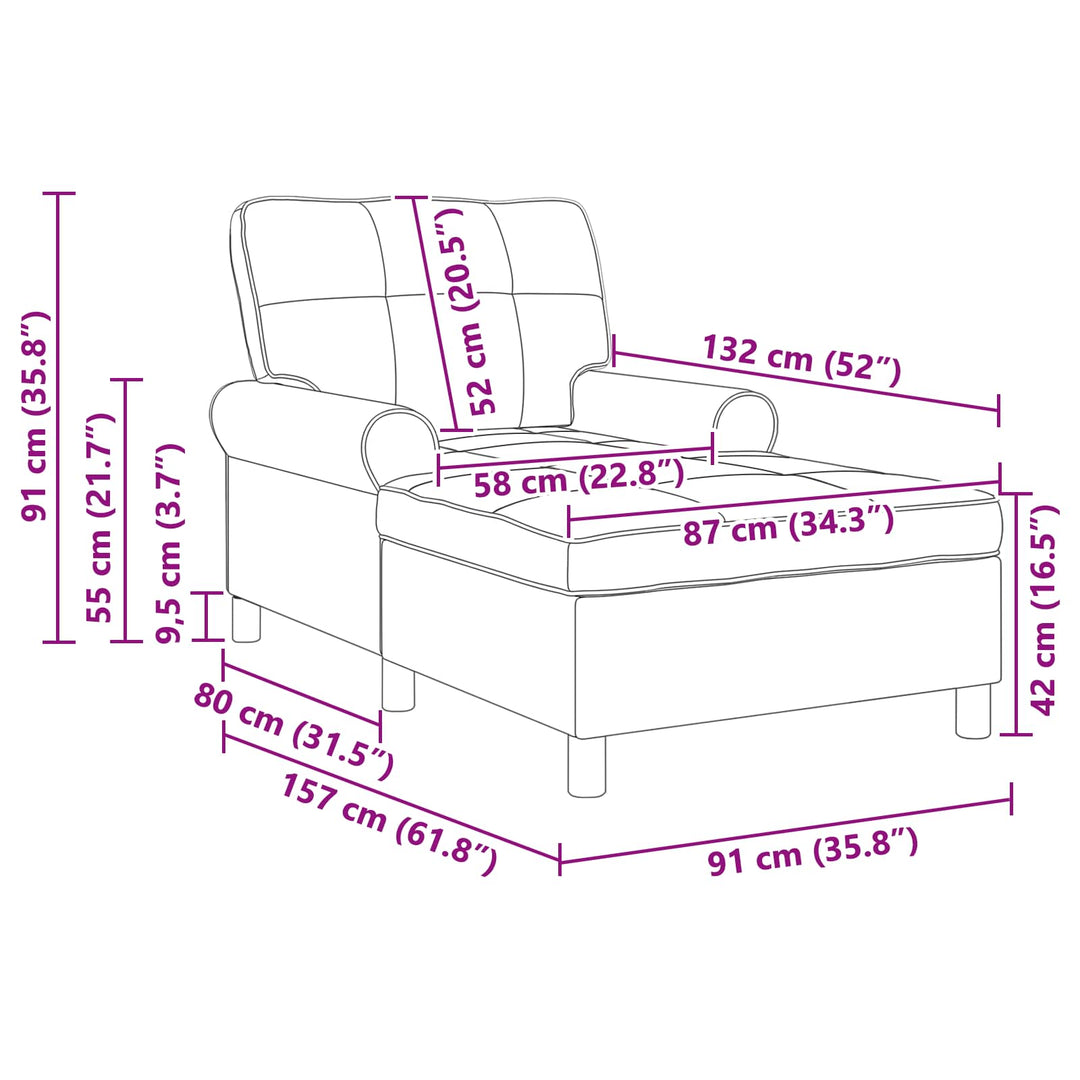 Chaise Lounge med pude Sort 91 x 157 x 91 cm Fløjl