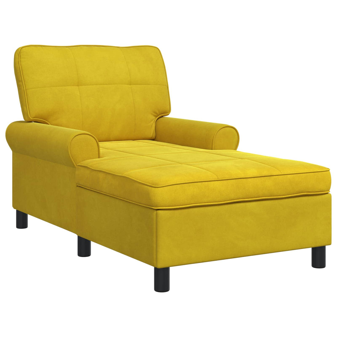 Chaise Lounge med pude Gul 91 x 157 x 91 cm Fløjl