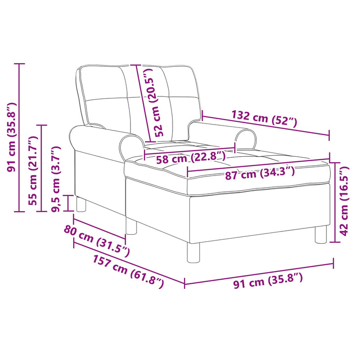 Chaise Lounge med pude Gul 91 x 157 x 91 cm Fløjl