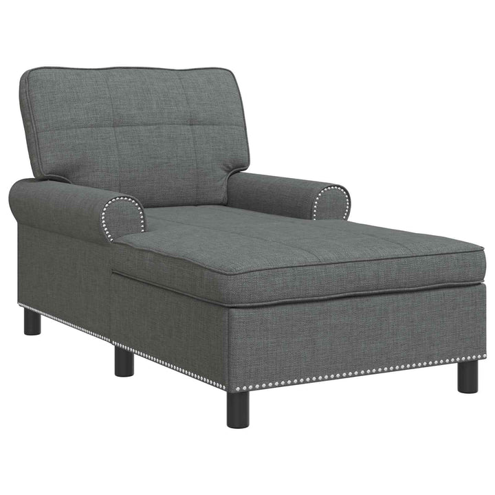 Chaise Lounge med pude Mørkegrå 91 x 157 x 91 cm Stof