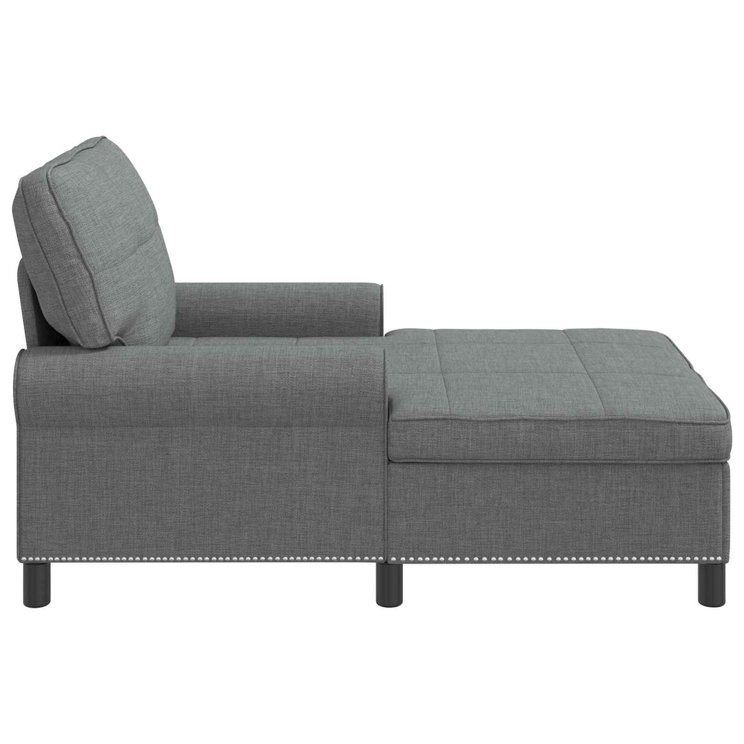 Chaise Lounge med pude Mørkegrå 91 x 157 x 91 cm Stof