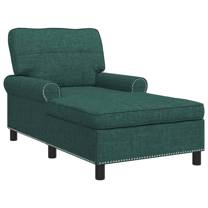 Chaise Lounge med pude Mørkegrøn 91 x 157 x 91 cm Stof
