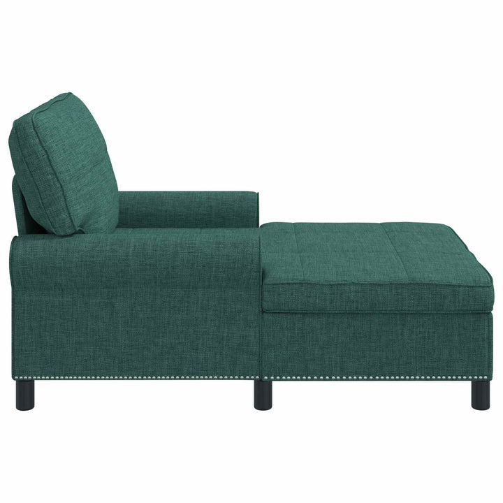 Chaise Lounge med pude Mørkegrøn 91 x 157 x 91 cm Stof